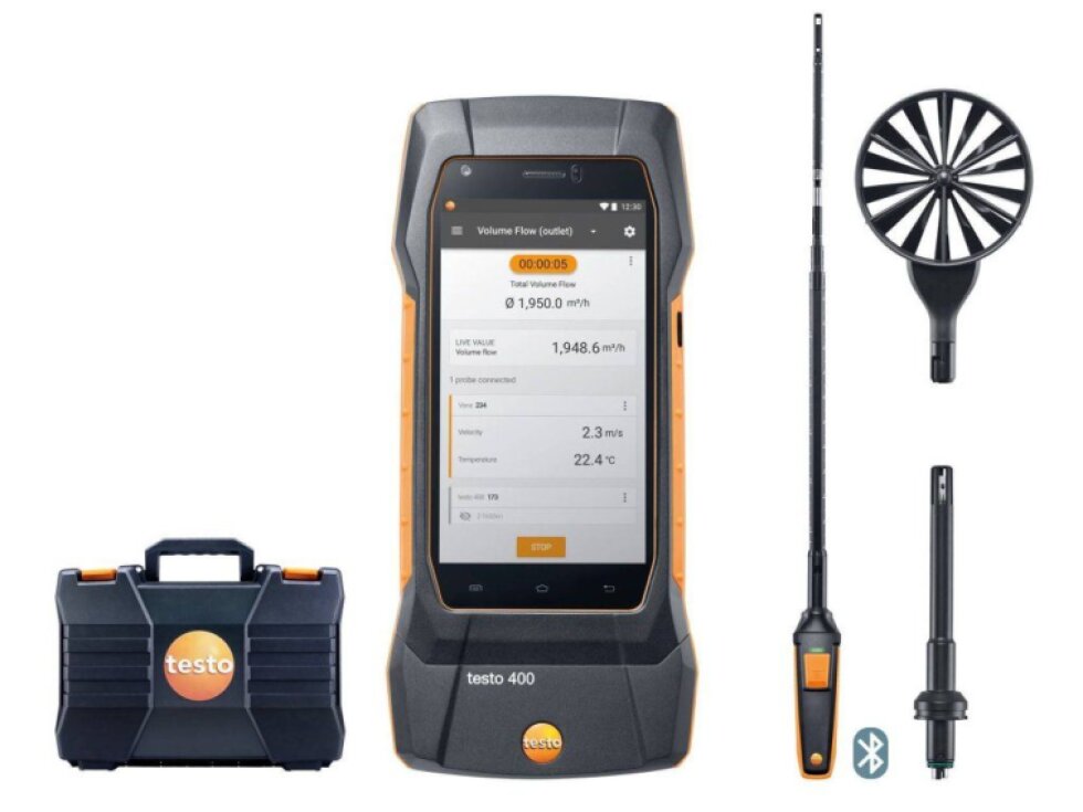 testo 400 sada pro měření proudění se sondou se žhaveným drátkem