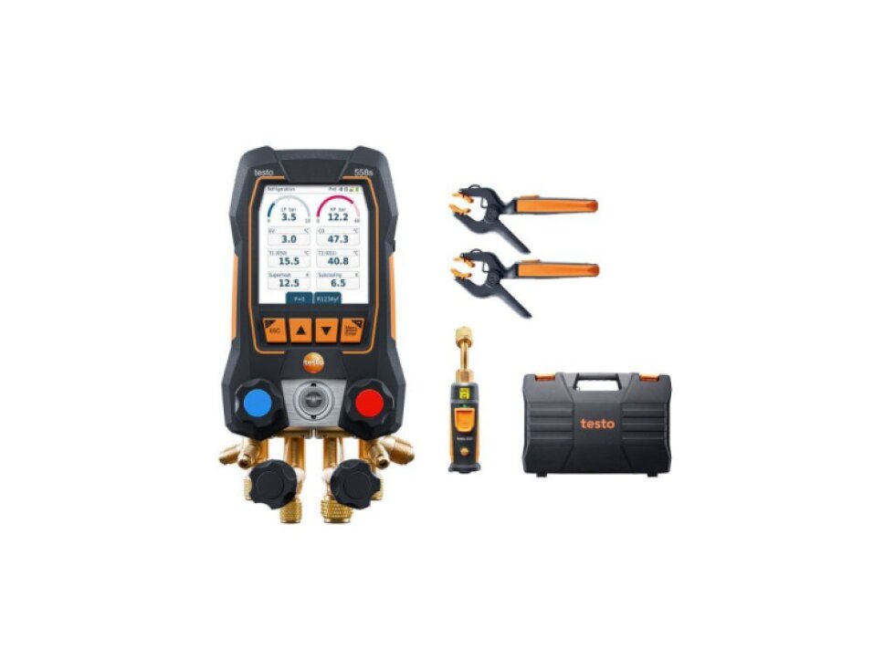 testo 558s Chytrá vakuovací sada - testo 558s chytrá vakuovací sada - Chytrý digitální servisní přístroj s bezdrátovými teplotními a vakuovými sondami