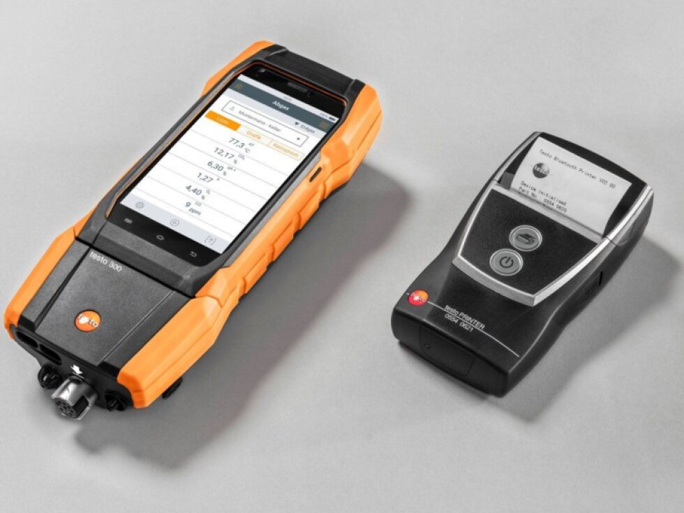 Inovativní testo 300 Longlife sada 2 s tiskárnou O2, CO s kompenzací H2 až do 30,000 ppm, NO – možnost)