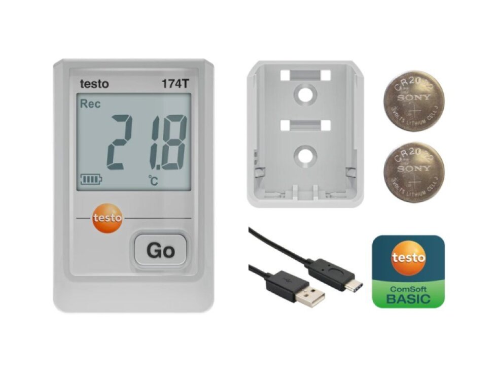 testo 174 T - Miniaturní záznamník teploty s USB-C a softwarem pro PC