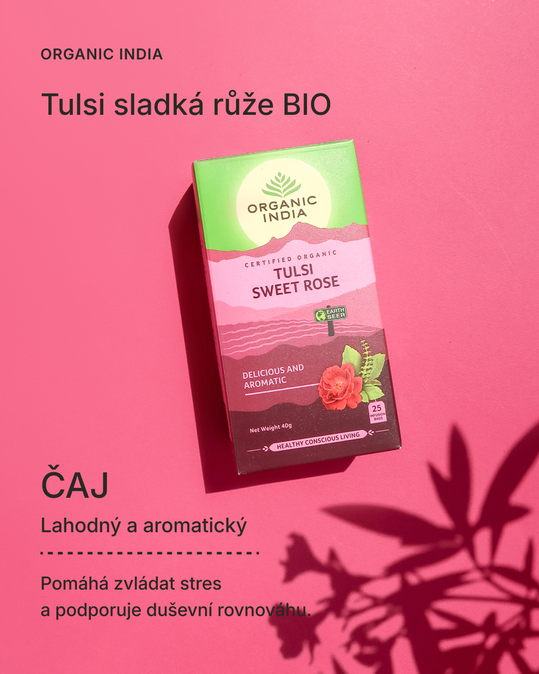 Tulsi sladká růže BIO, 25 sáčky