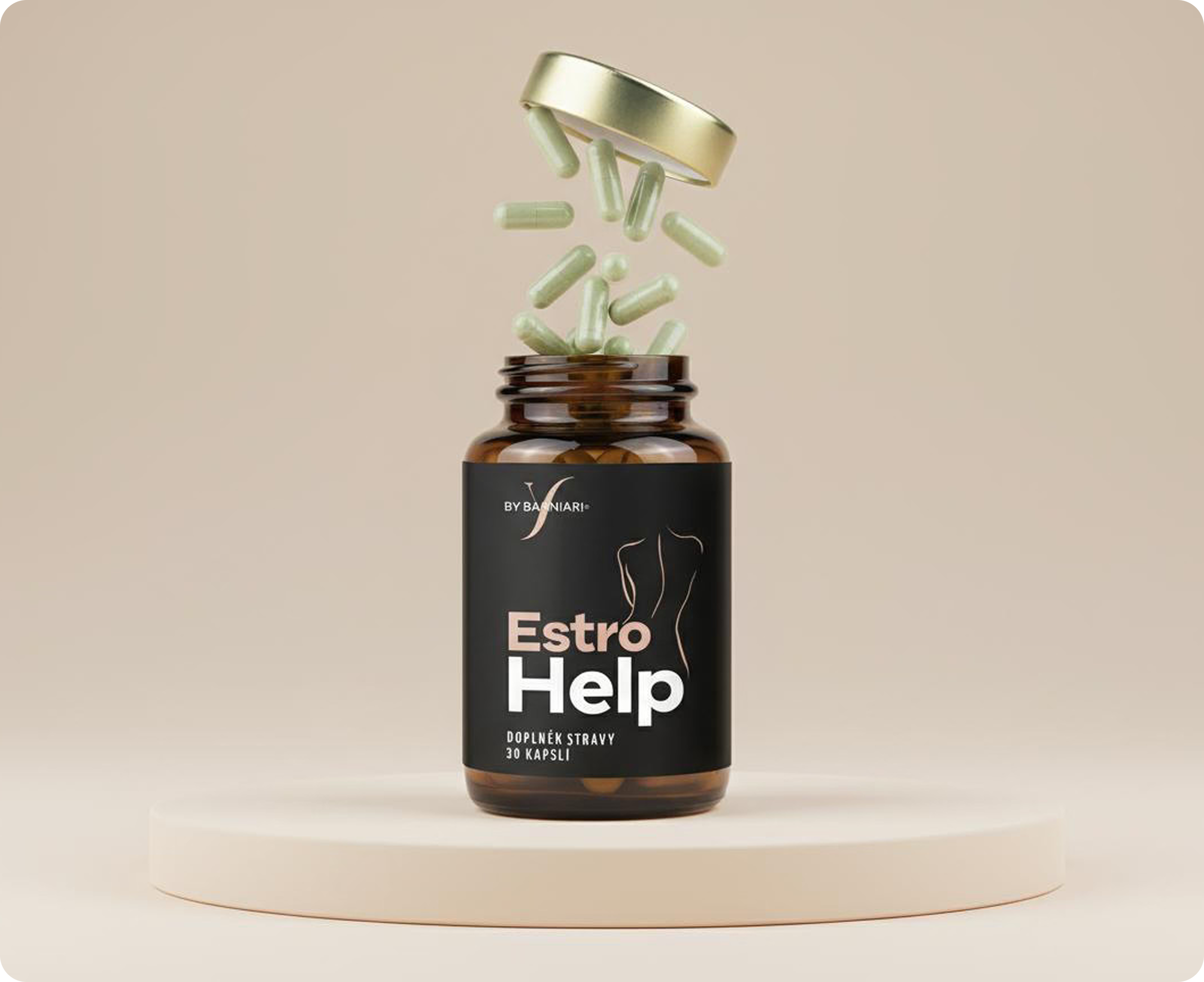 EstroHelp - produkt na bázi rostlinných látek, N-acetylcysteinu a vitamínu B6, 30 kapslí