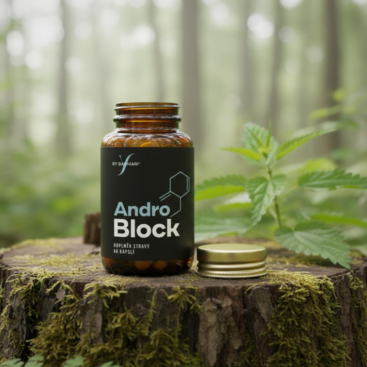 AndroBlock - produkt na bázi rostlinných látek, L-glycinu a zinku, 60 kapslí