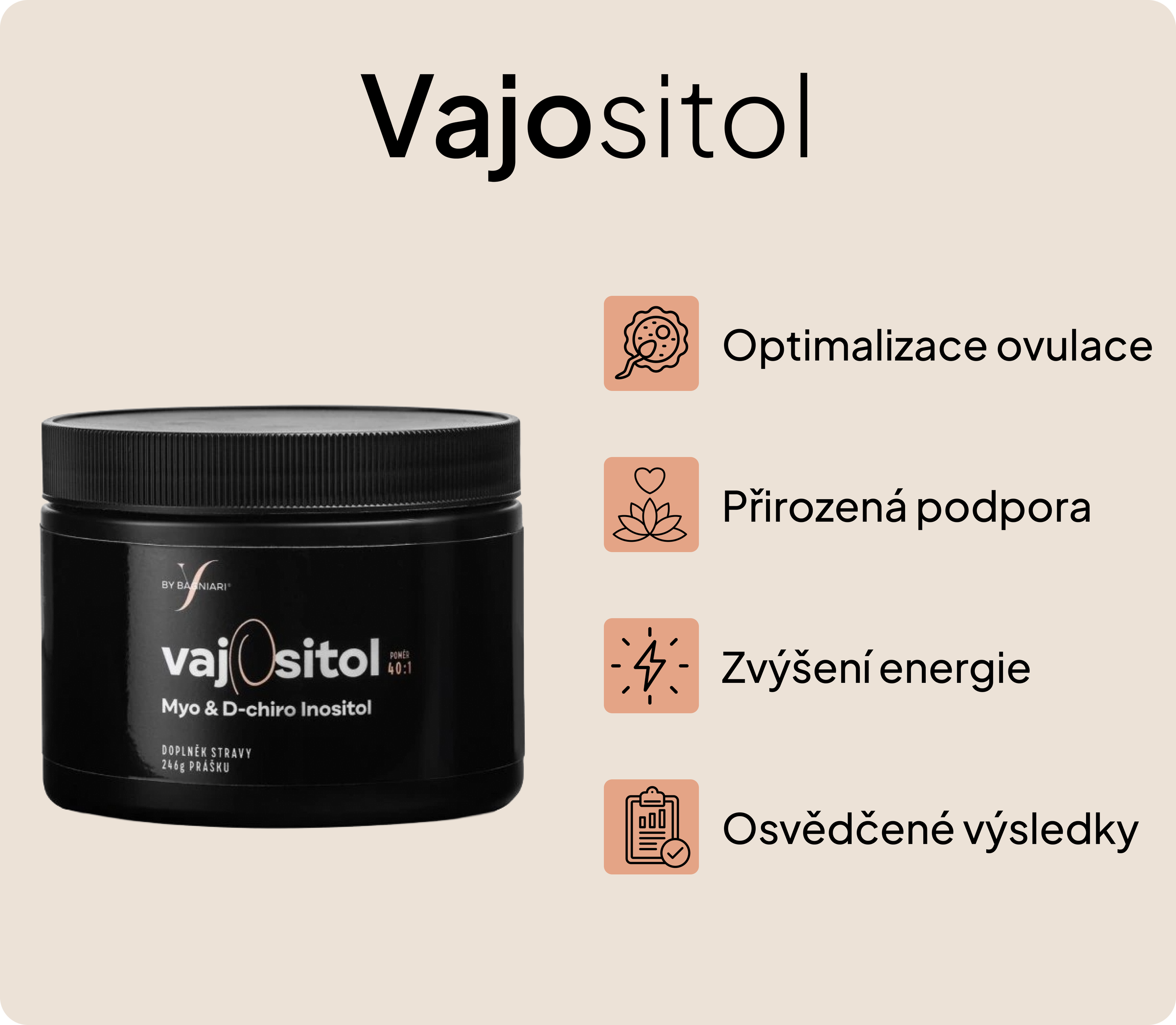 Vajositol - myo-inositol a D-chiro-inositol 40:1, prášek, 246 g