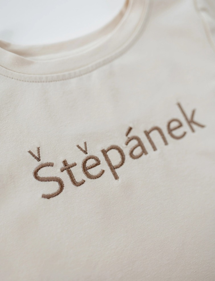 Tričko z biobavlny béžové – Otisk přítomnosti