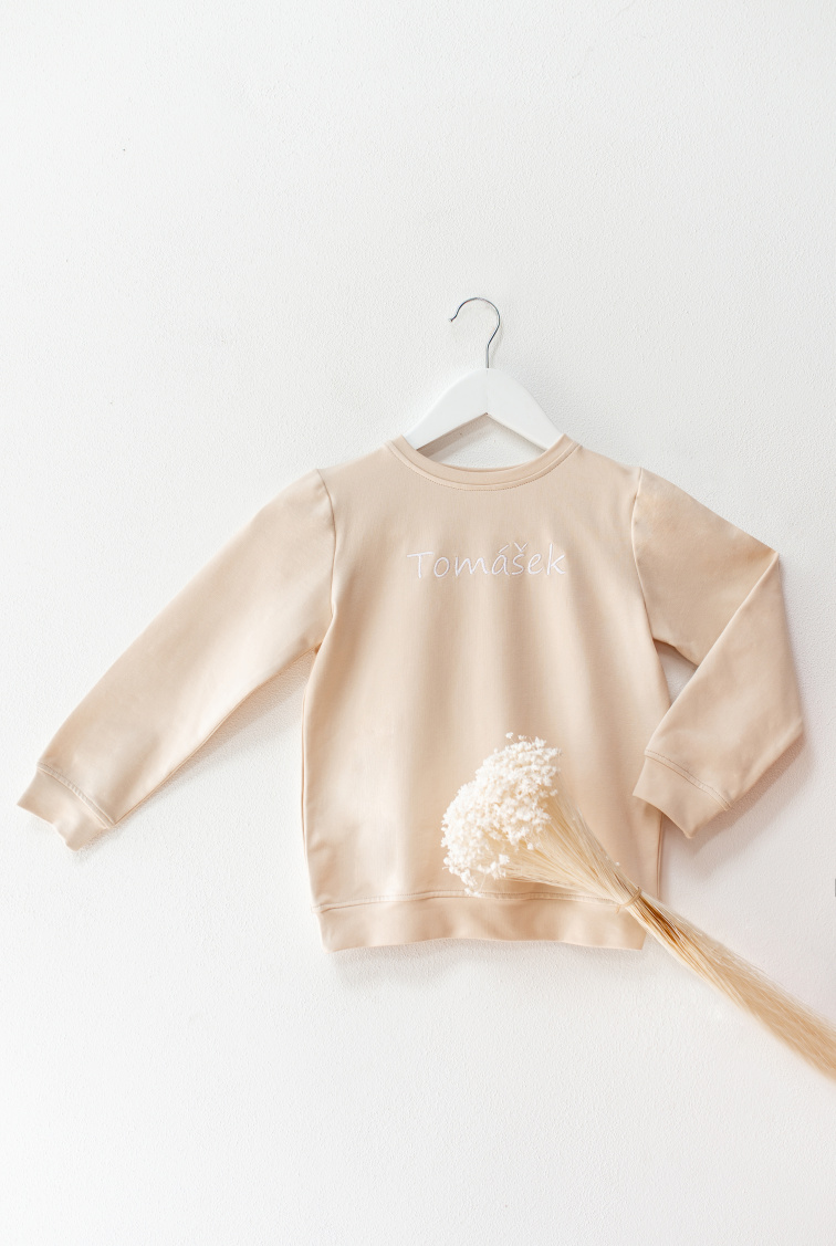 Mikina z biobavlny béžová – Otisk důvěry