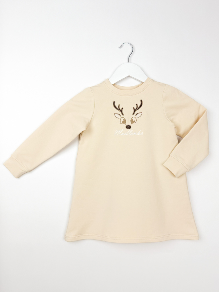 Dívčí mikinové šaty z biobavlny - vločky