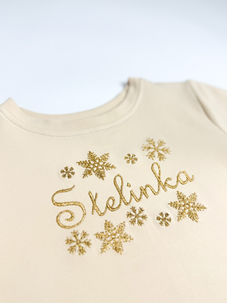 Dívčí mikinové šaty s přestřižením v pase z biobavlny - sobík