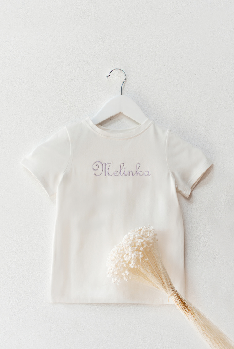 Tričko z biobavlny smetanové – Otisk přítomnosti