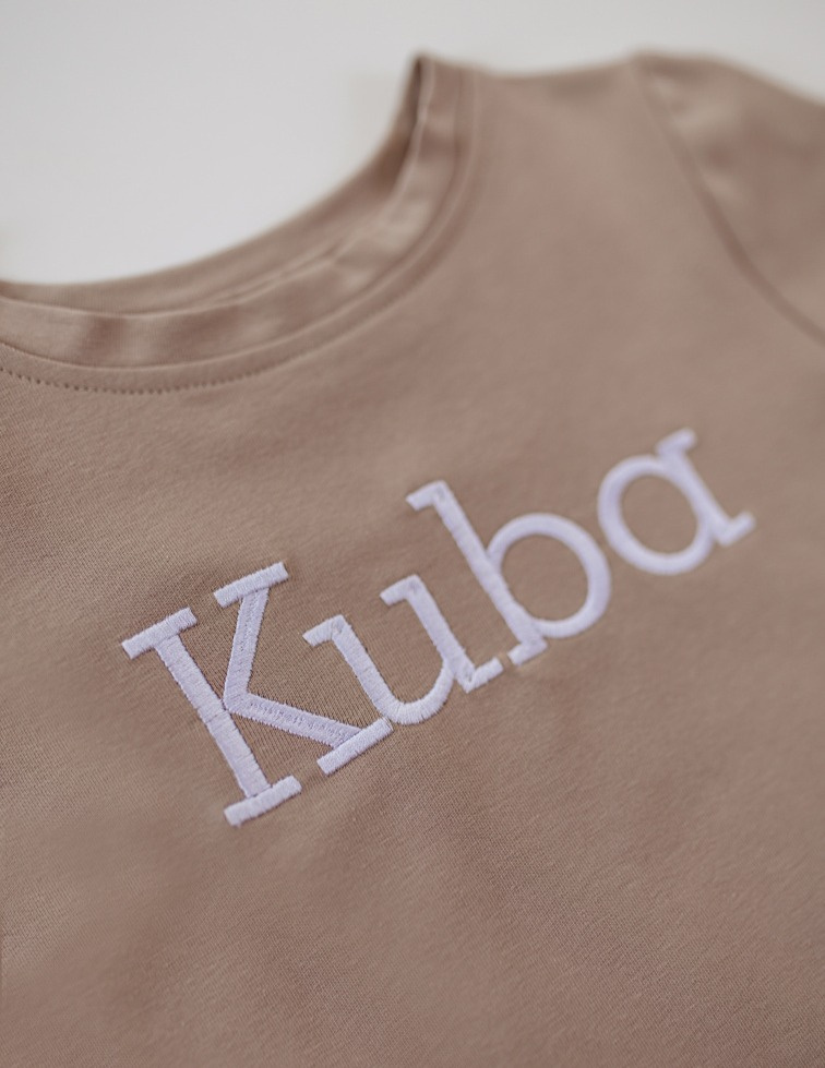 Tričko z biobavlny světlá taupe – Otisk přítomnosti