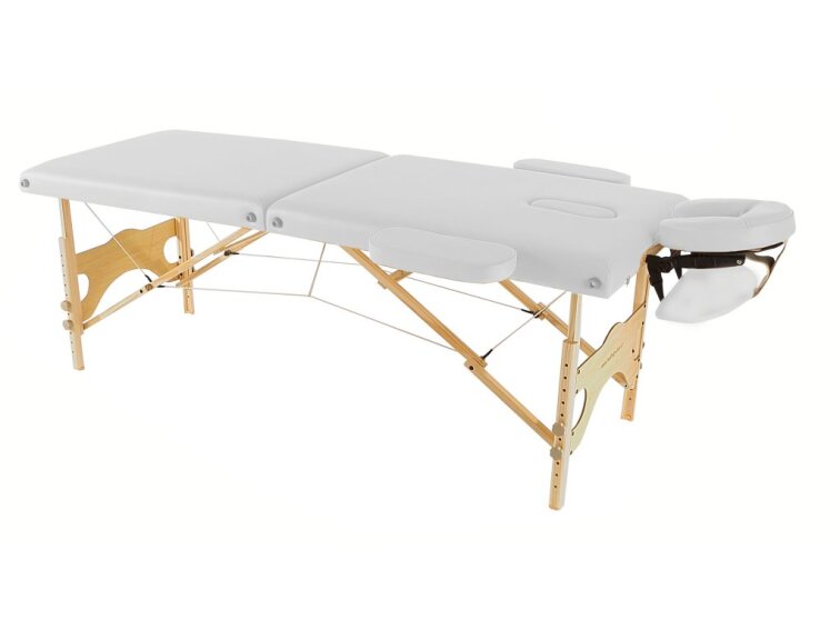 MH Star skládací dřevěné lehátko ETF50 - 76cm - bílé