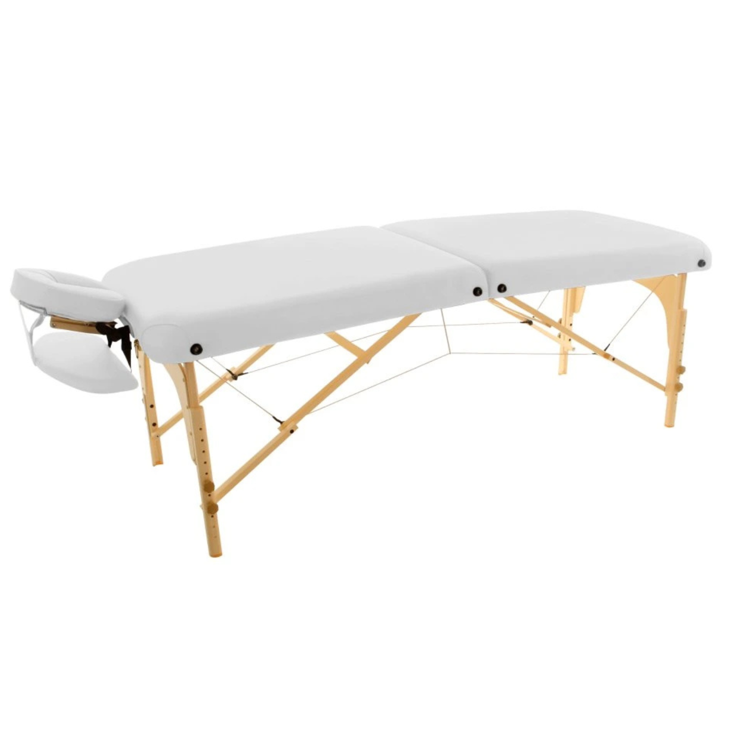 Skládací dřevěné lehátko PLF-71cm - bílé