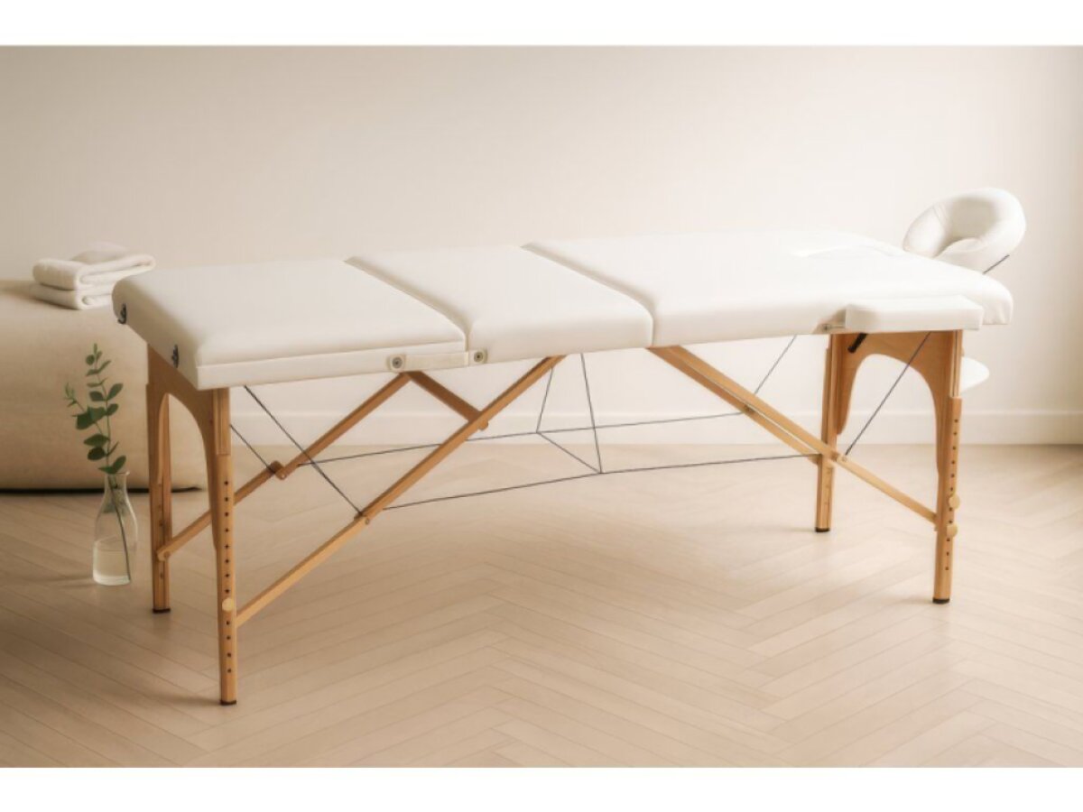 MH Star skládací lehátko s nastavitelnou sekcí ETL60 - bílé