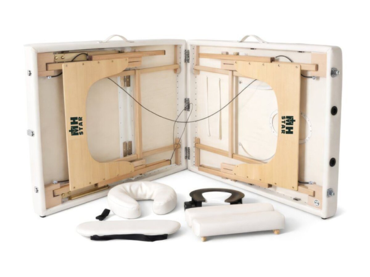 MH Star skládací lehátko s nastavitelnou sekcí ETL60 - bílé