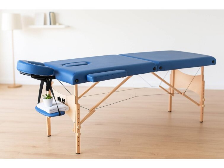 MH Star skládací dřevěné lehátko ETF50 - 71cm - modré