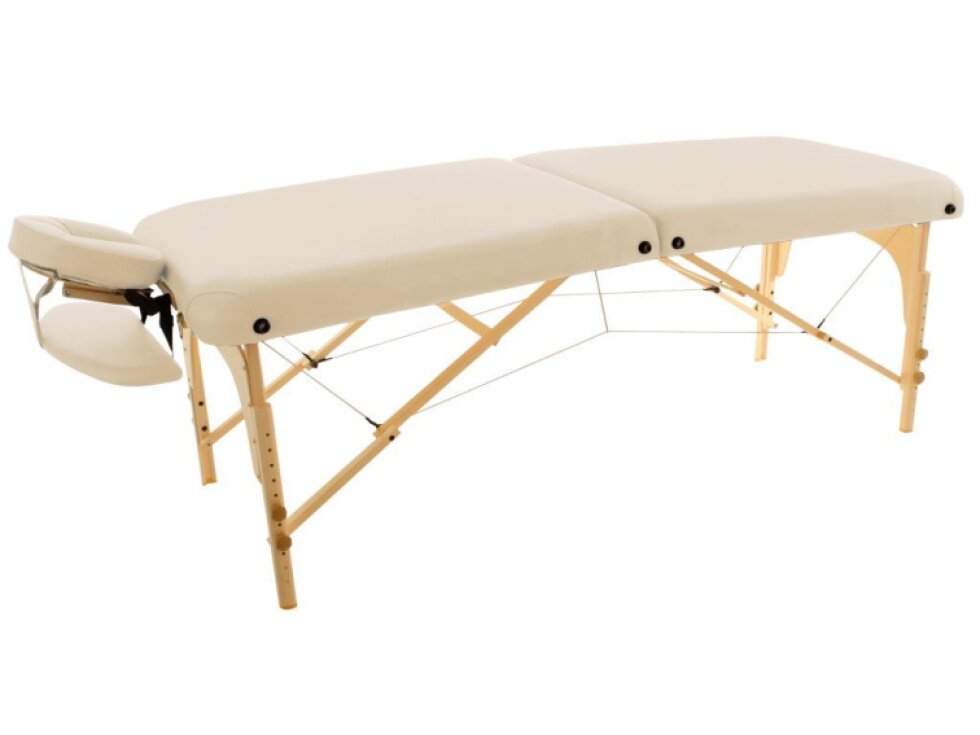 Skládací dřevěné lehátko PLF-71cm - béžové