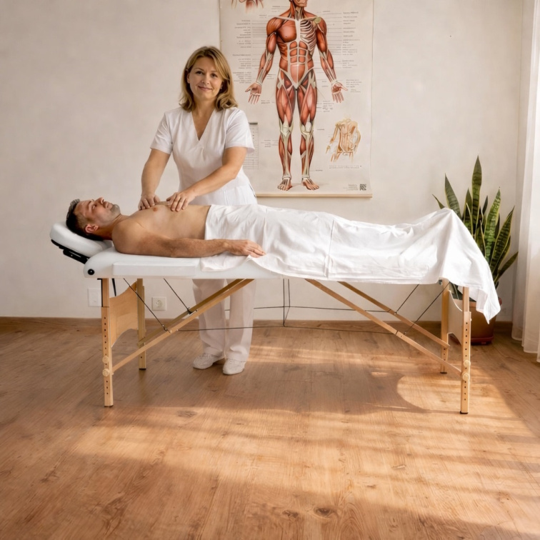 Skládací masážní lehátko MH Star ETF50 - 71cm - bílé