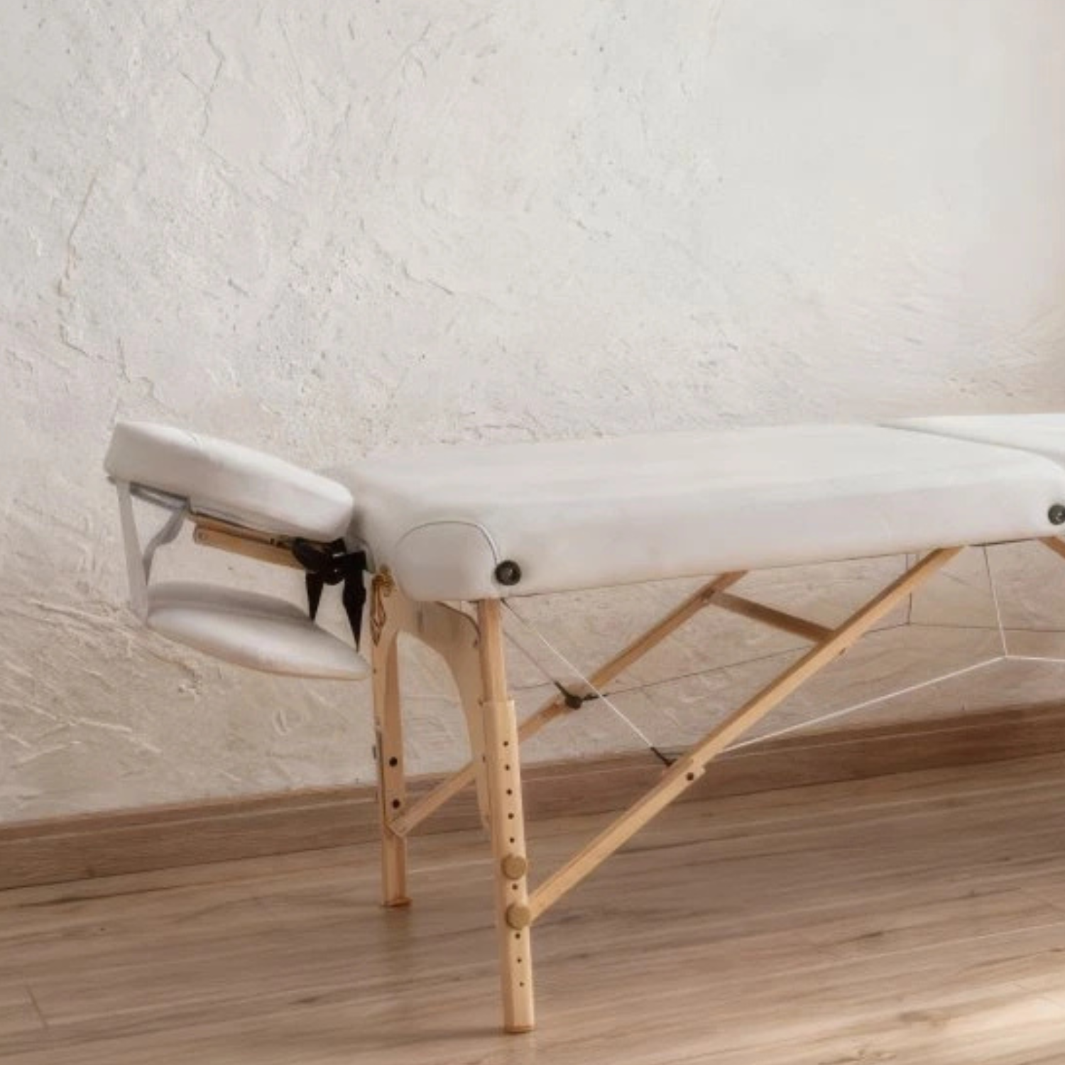 Skládací dřevěné lehátko PLF-71cm - bílé