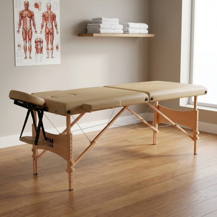 Skládací masážní lehátko MH Star ETF50 - 71cm - béžové