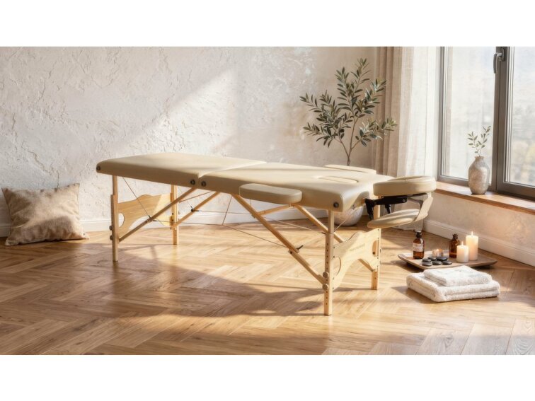 Skládací masážní lehátko MH Star ETF50 - 76cm - béžové