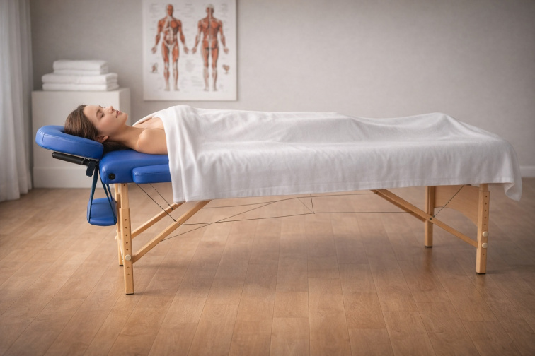 Skládací masážní lehátko MH Star ETF50 - 71cm - modré