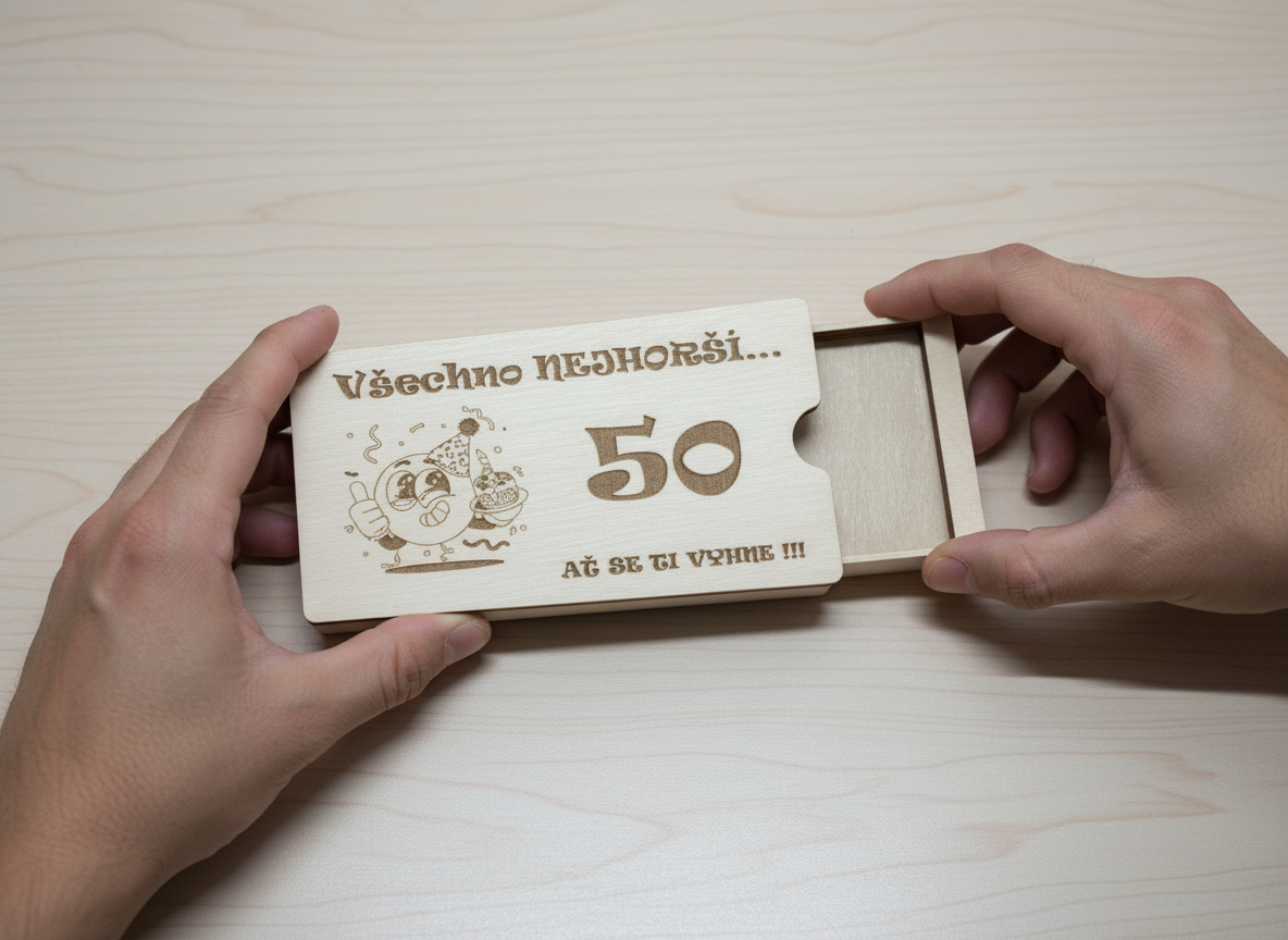 Dřevěná dárková krabička na peníze - Všechno nejhorší