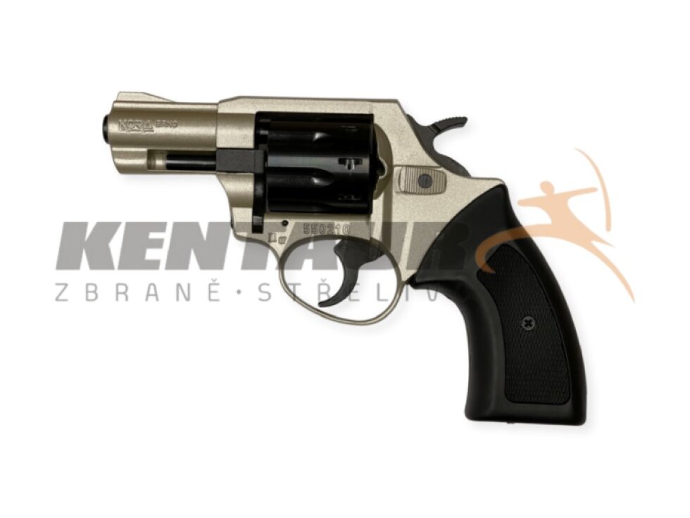 Flobertka Kora 2,5" cal. 4mm Flobert, nikl mat, černé pažbičky