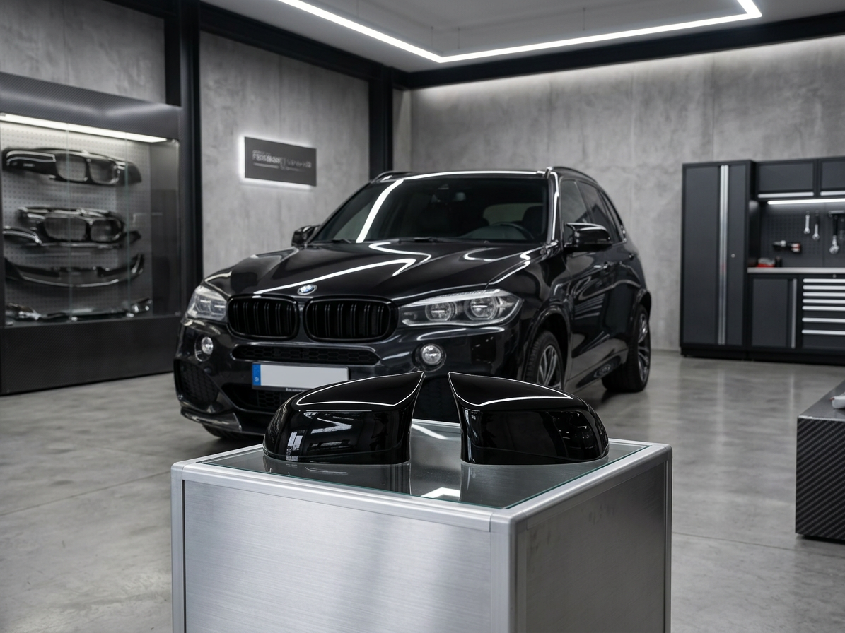 Kryty zrcátek M style pro BMW X5 F15 X6 F16 X3 F25 X4 F26 - černé lesklé