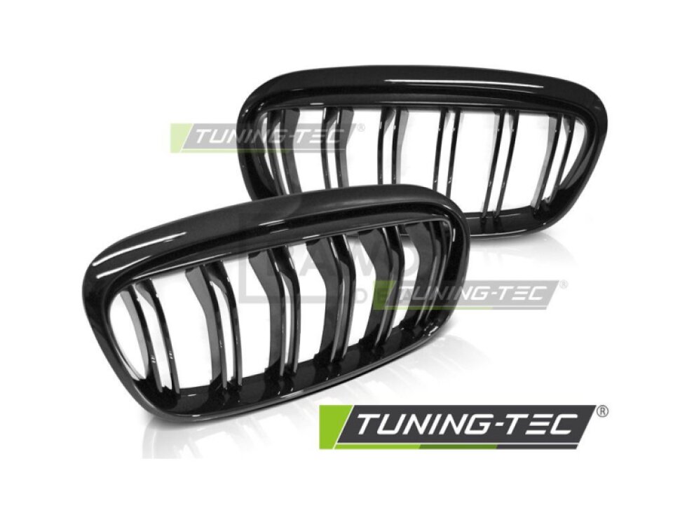 Ledvinky Dual line pro BMW F45/F46 LCI 14-18, přední maska, černé lesklé mřížky