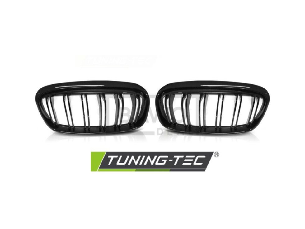 Ledvinky Dual line pro BMW F45/F46 LCI 14-18, přední maska, černé lesklé mřížky