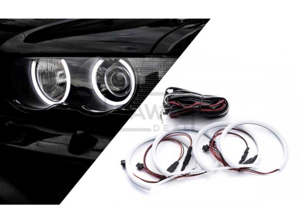 BMW X5 E53 předfacelift - LED Angel Eyes kroužky UHP Cotton Mléčné 158mm 128mm
