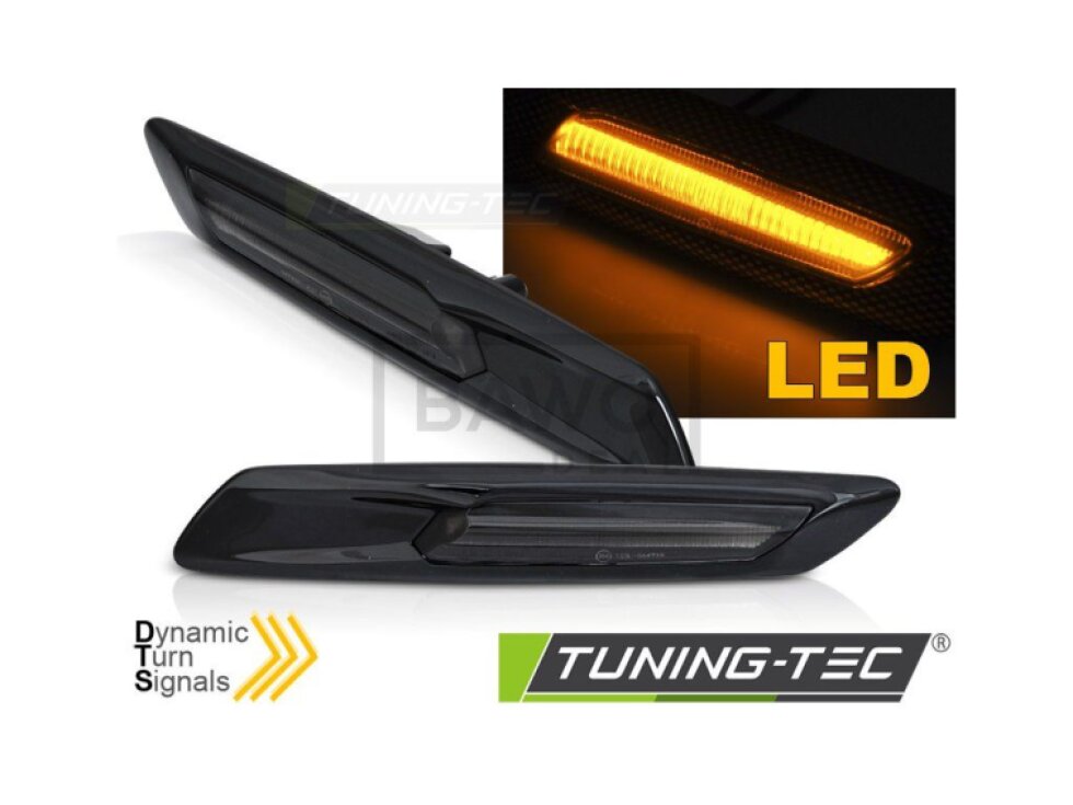 Blinkry boční LED, dynamické pro BMW F10/F11 černé lesklé