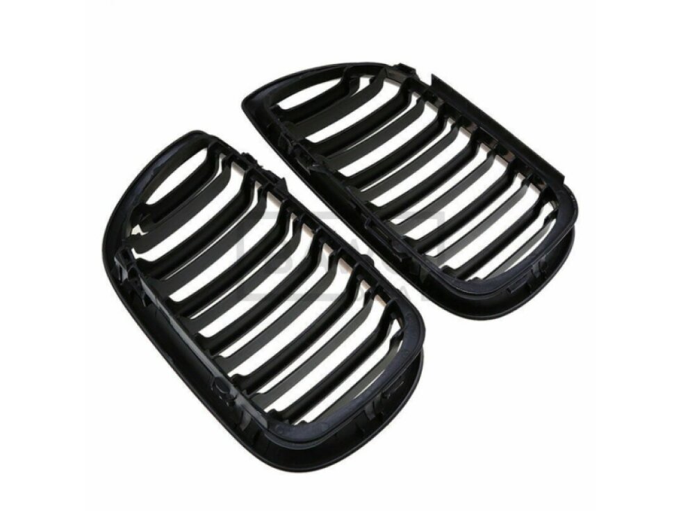 Ledvinky Dual line pro BMW E46 sedan/touring 01-05, přední maska, černé lesklé mřížky