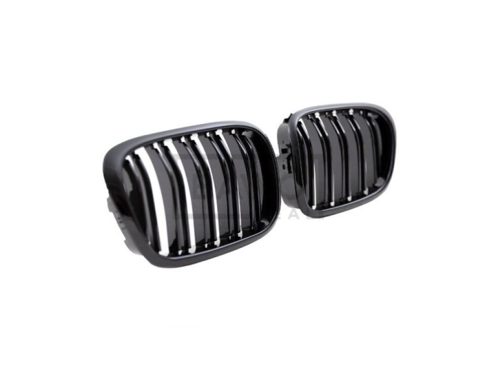 Ledvinky Dual line pro BMW E39 96-03, přední maska, černé lesklé mřížky