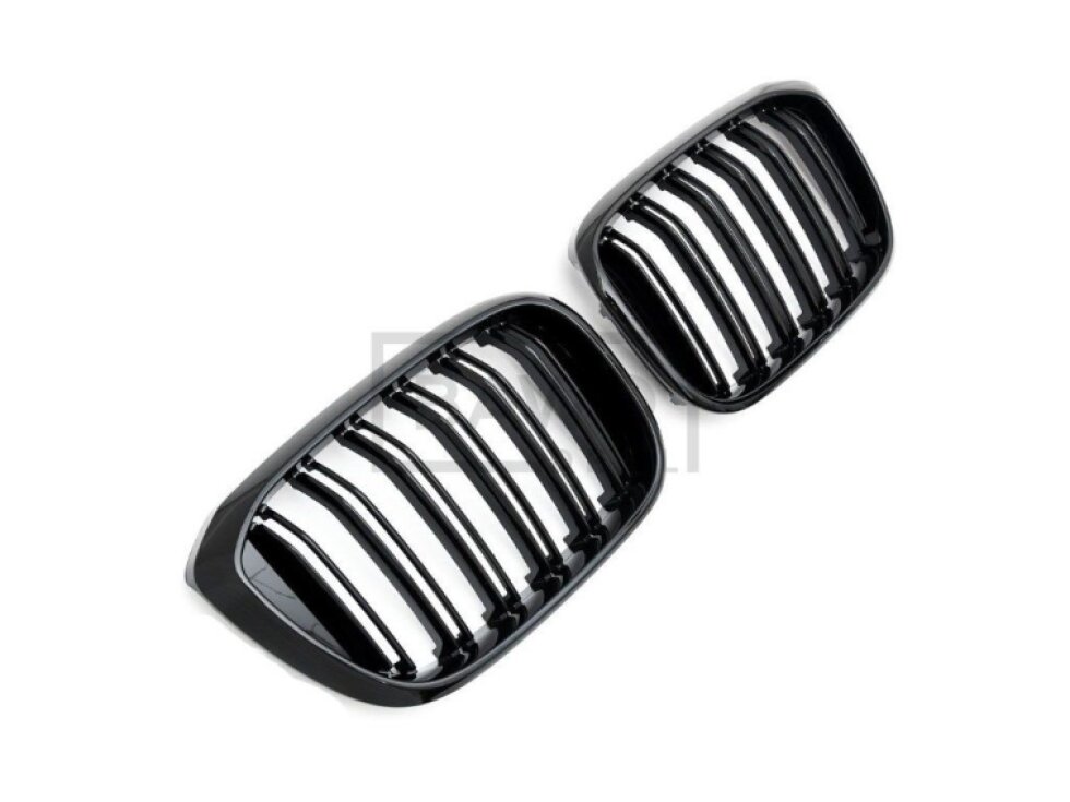 Ledvinky Dual line pro BMW X3 G01 X4 G02 18-21, přední maska, černé lesklé mřížky
