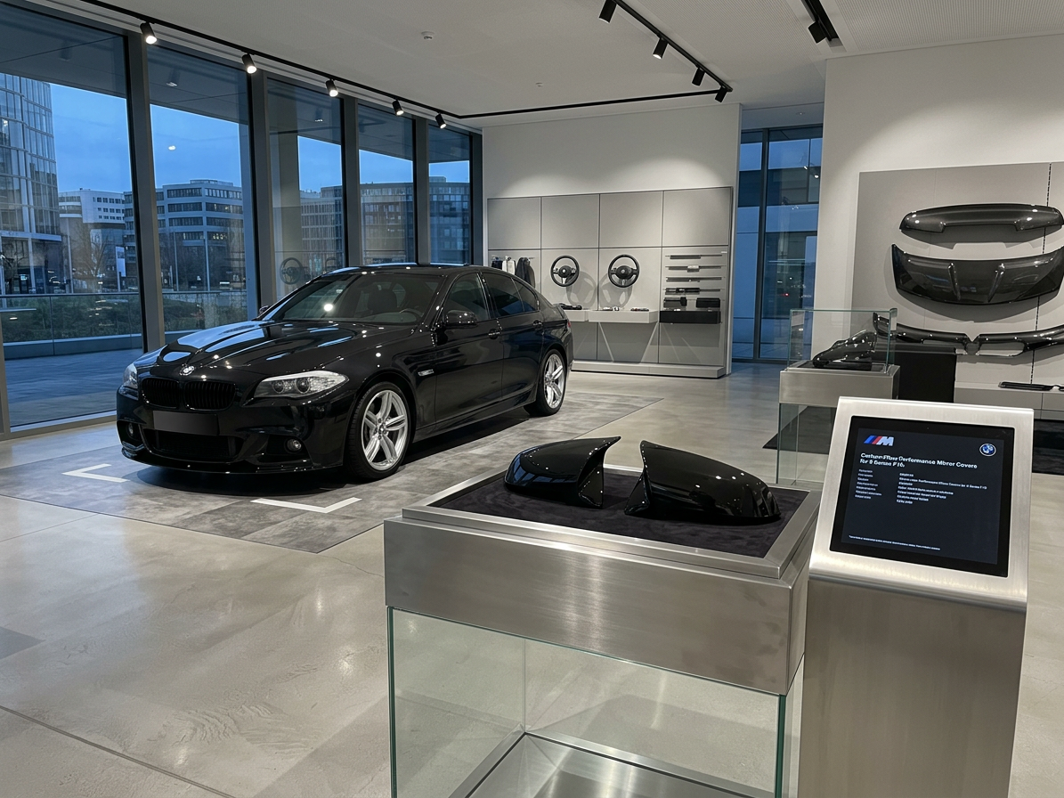 Kryty zrcátek M style BMW F10/F11 F07 F06/F12/F13 F01/F02 černé lesklé, facelift
