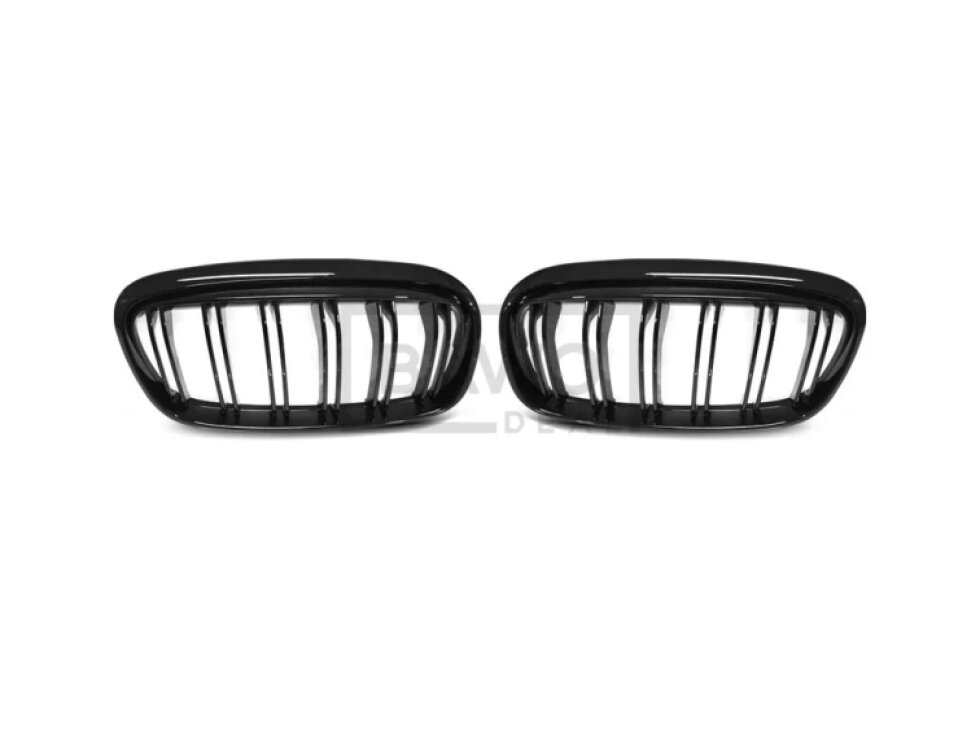 Ledvinky Dual line pro BMW F45/F46 LCI 14-18, přední maska, černé lesklé mřížky