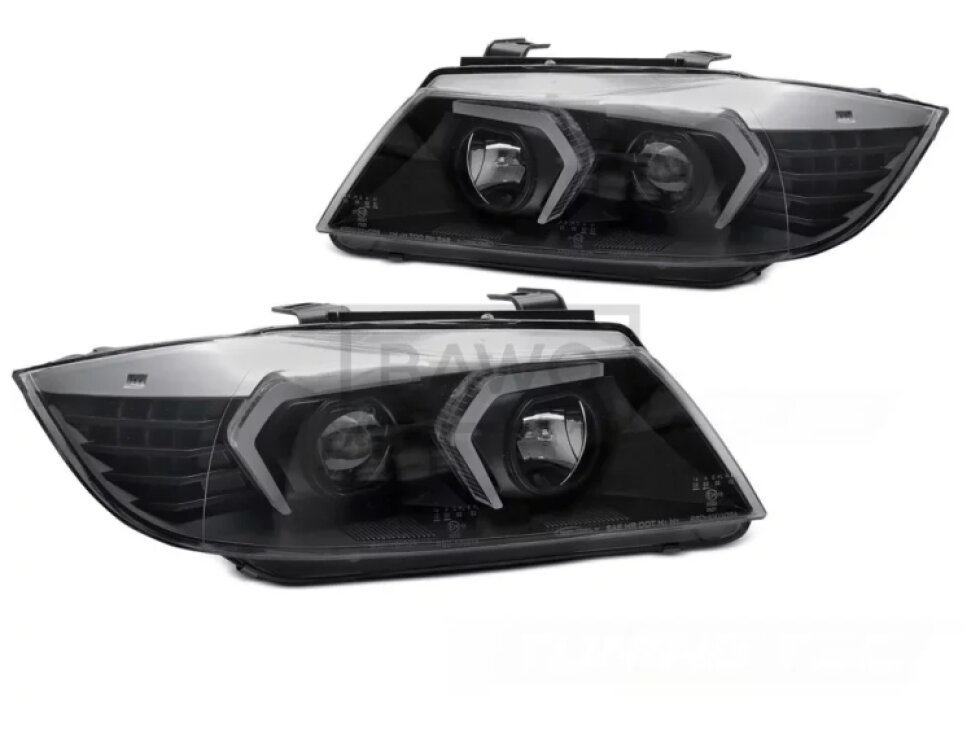 Přední světla s LED pro BMW E90/E91 2005-2008 černá
