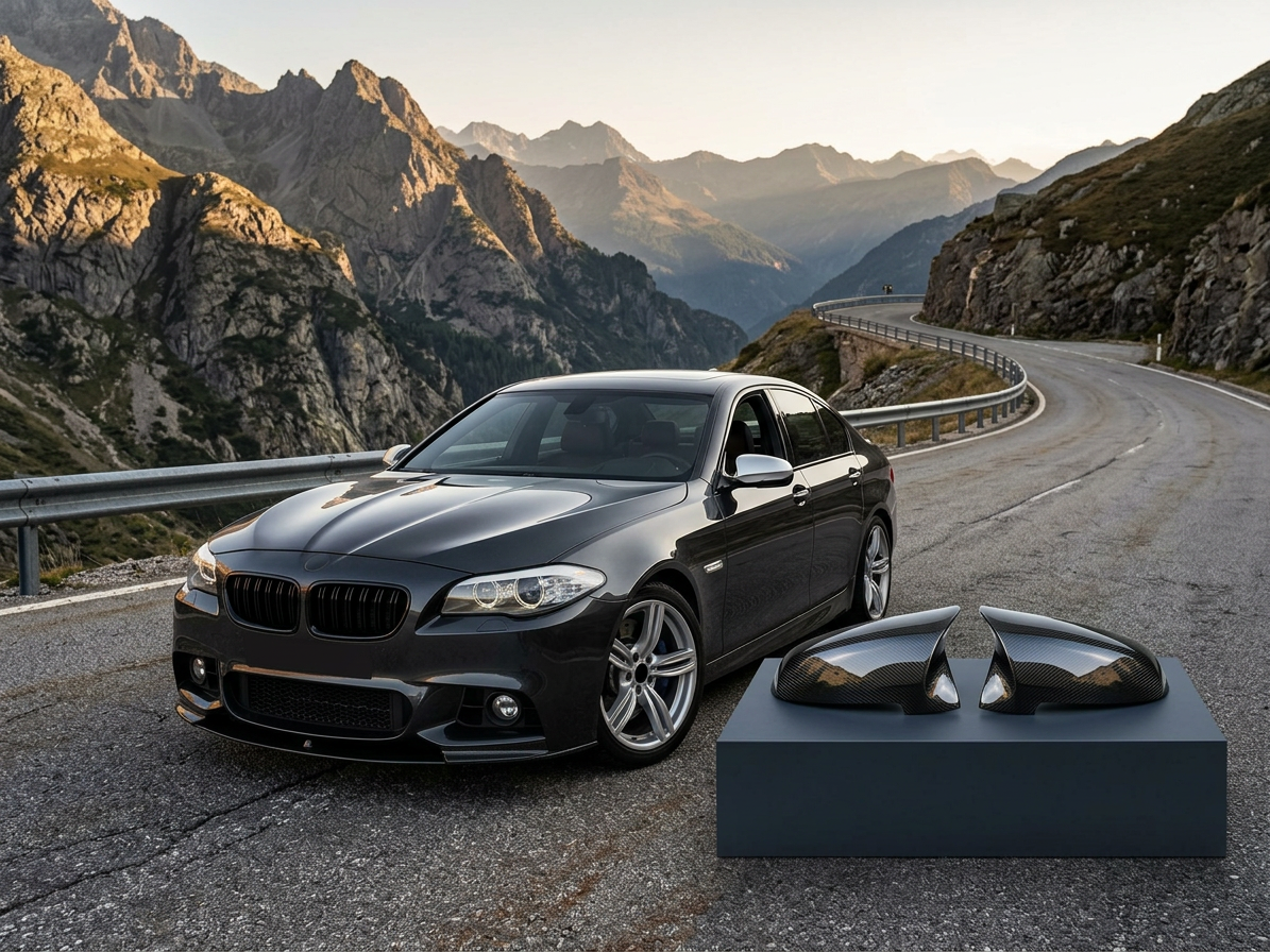 Kryty zrcátek M style BMW F10/F11 F07 F06/F12/F13 F01/F02 černé lesklé, facelift