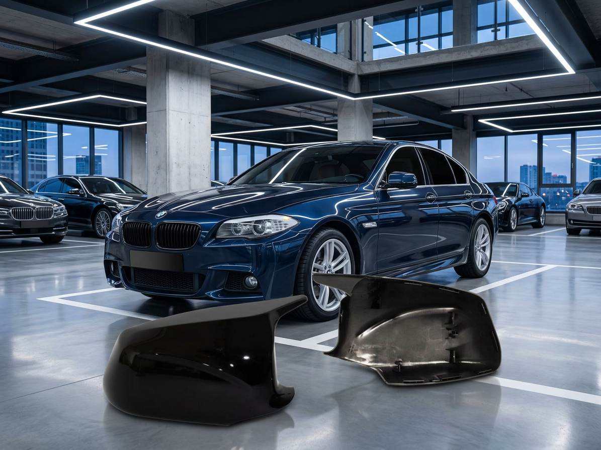 Kryty zrcátek M style BMW F10/F11 černé lesklé předfacelift