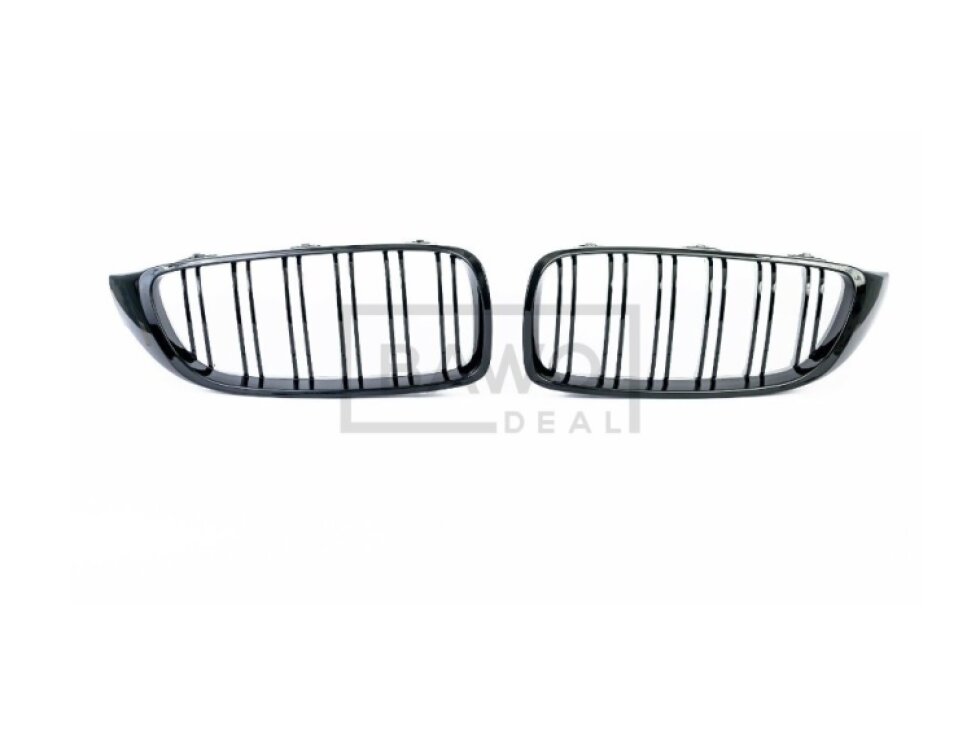 Ledvinky Dual line pro BMW F32/F33/F36 přední maska, černé lesklé mřížky