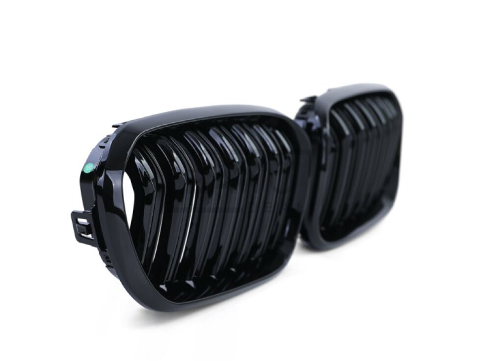 Ledvinky Dual line pro BMW F20/F21 LCI 15-19, přední maska, černé lesklé mřížky