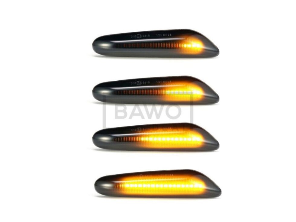 LED dynamické blinkry pro BMW E90/E91/E92 05-11, kouřové blikače, zatmavené
