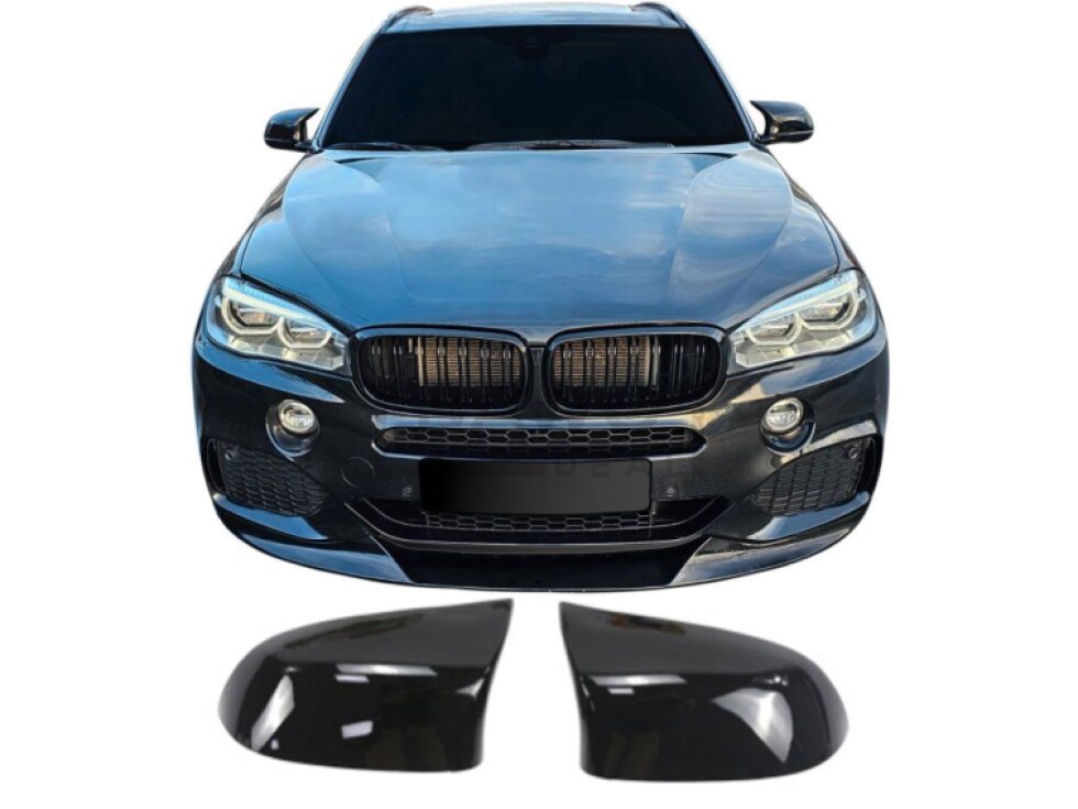 Kryty zrcátek M style pro BMW X5 F15 X6 F16 X3 F25 X4 F26 - černé lesklé