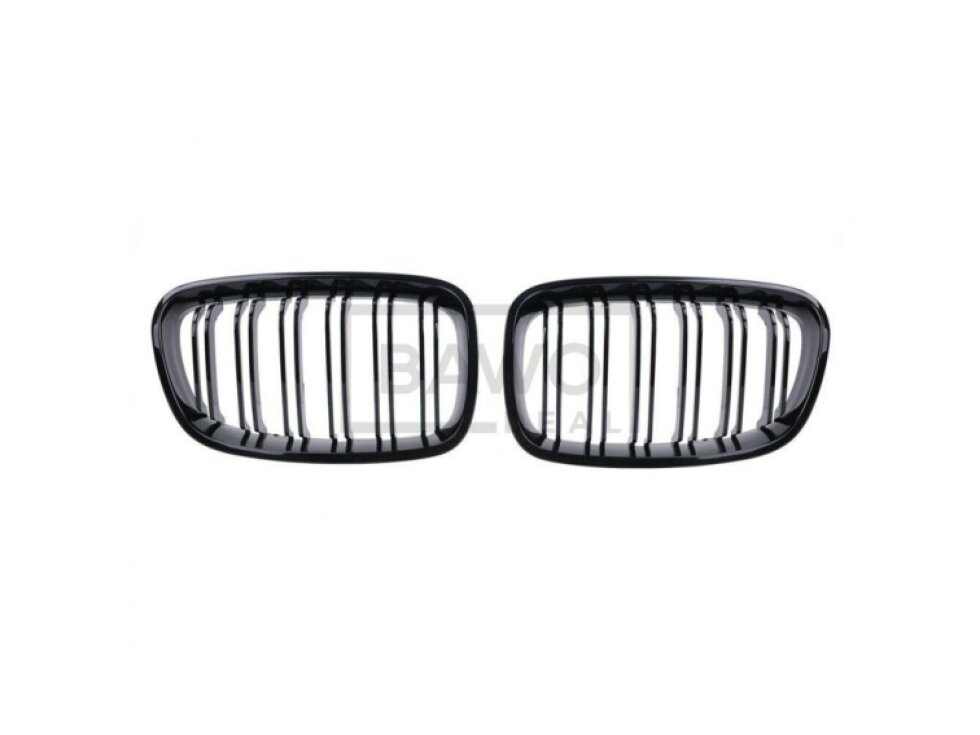 Ledvinky Dual line pro BMW F20/F21 11-15, přední maska, černé lesklé mřížky