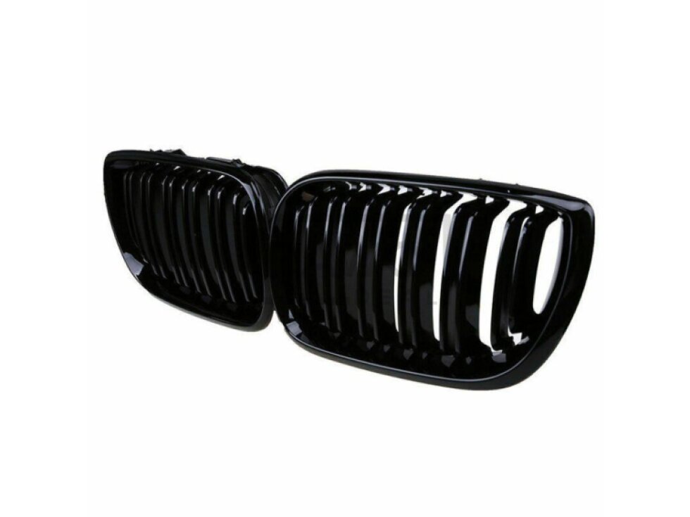 Ledvinky Dual line pro BMW E46 sedan/touring 01-05, přední maska, černé lesklé mřížky