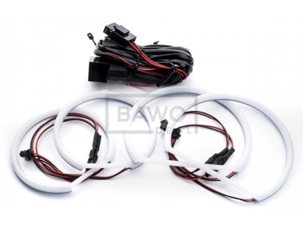 BMW X5 E53 předfacelift - LED Angel Eyes kroužky UHP Cotton Mléčné 158mm 128mm