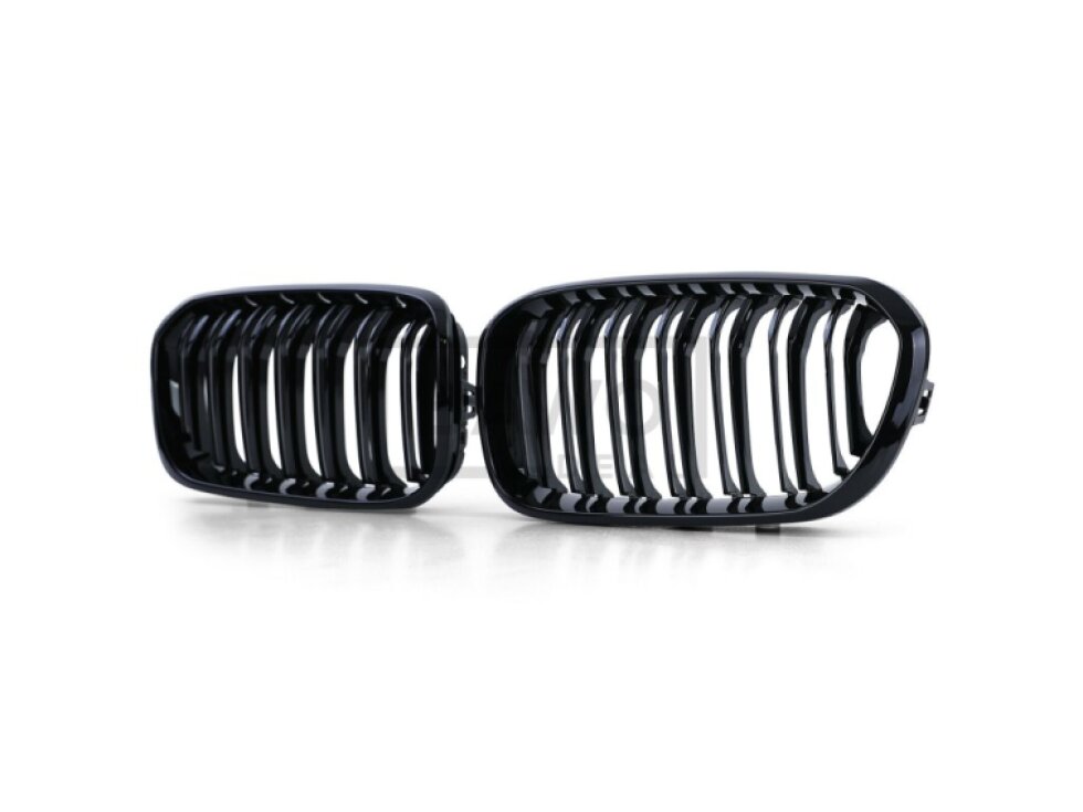 Ledvinky Dual line pro BMW F20/F21 LCI 15-19, přední maska, černé lesklé mřížky