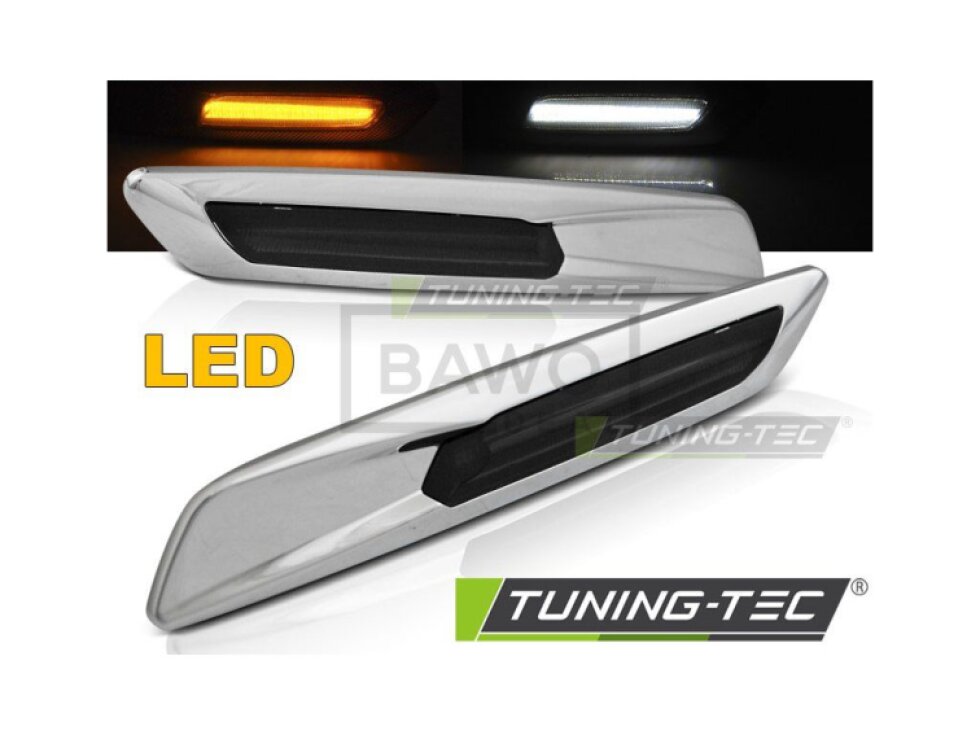 Blinkry boční LED BMW E60/ E90/ E92/ E82 - chrom kouřové F10 style