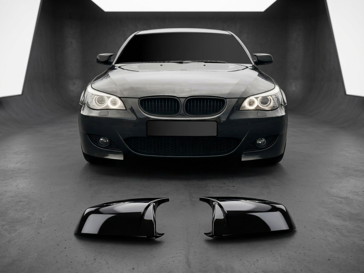 Kryty zrcátek M style BMW E60/E61 - černé lesklé